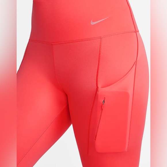 Women’s Nike Go Legging Firm Support High Rise 7/8 Length Size Small Orange - Picture 10 of 11